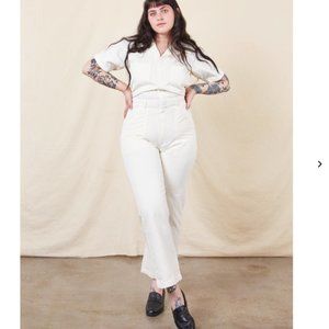 Big Bud Press SHORT SLEEVE JUMPSUIT - VINTAGE TEE OFF-WHITE